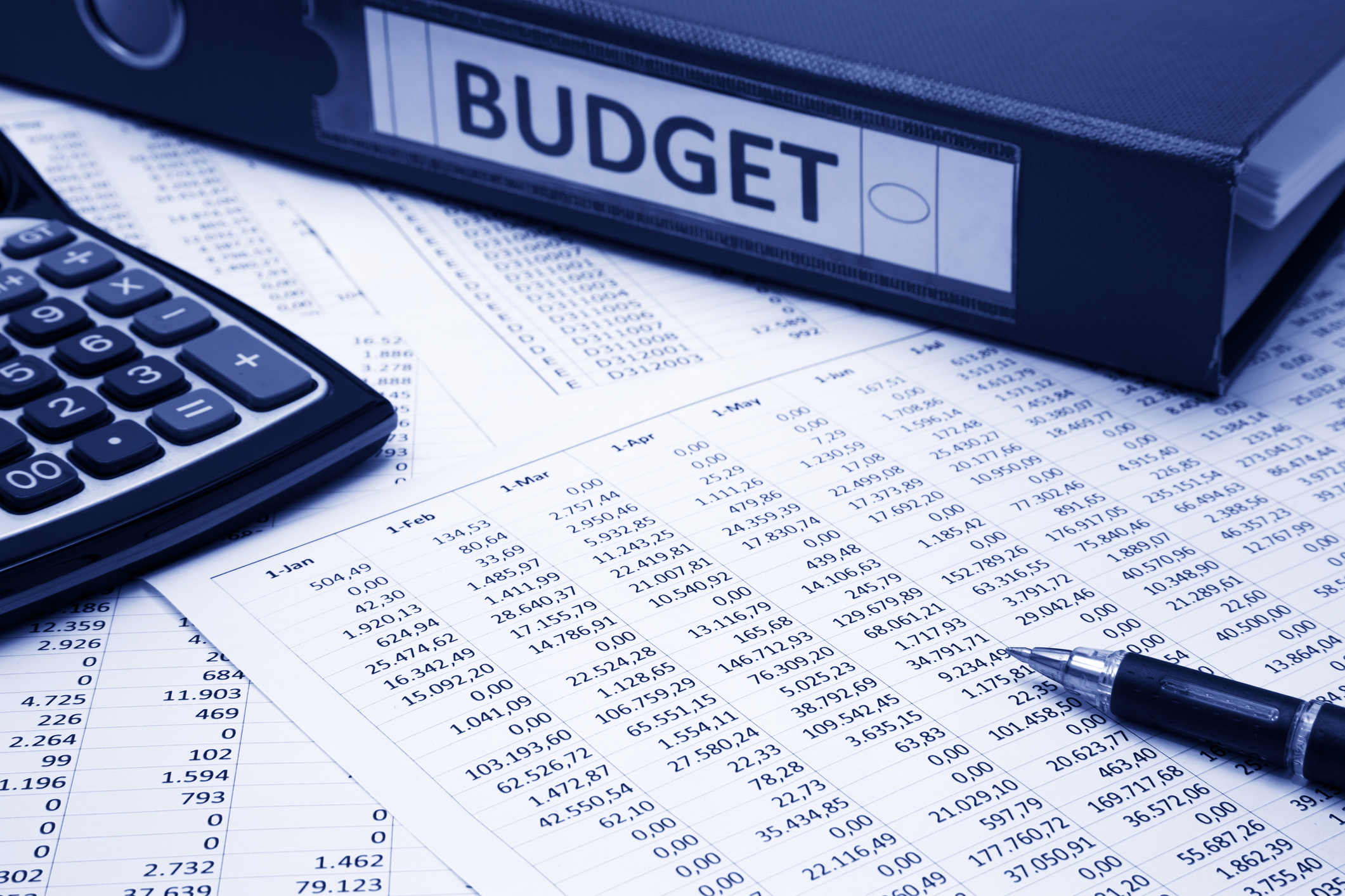 Budget book and paper concept