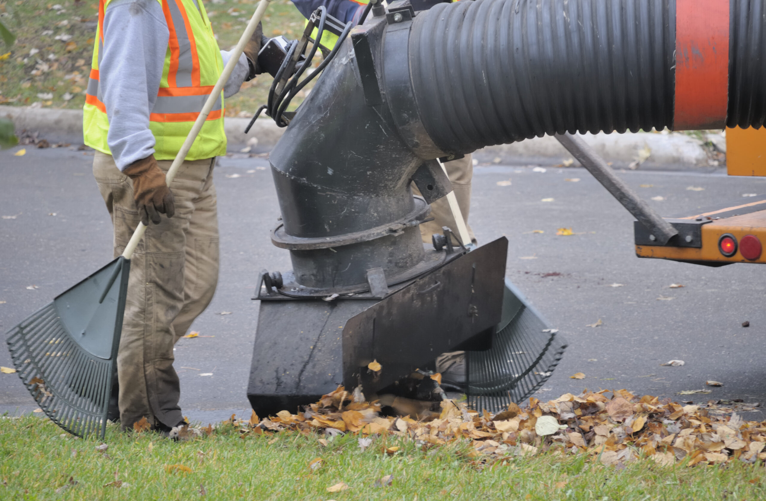 leaf vacuum on street